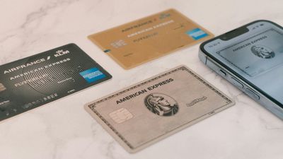 Credit cards on a marble surface